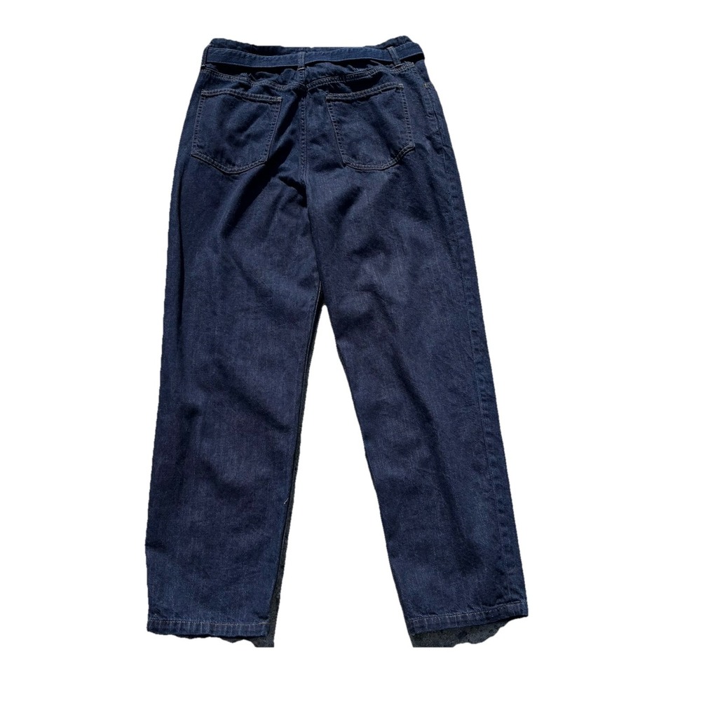 Uniqlo Belted Trouser Jeans Size 29x30 High Rise Relaxed Fit Dark Wash - Picture 11 of 11